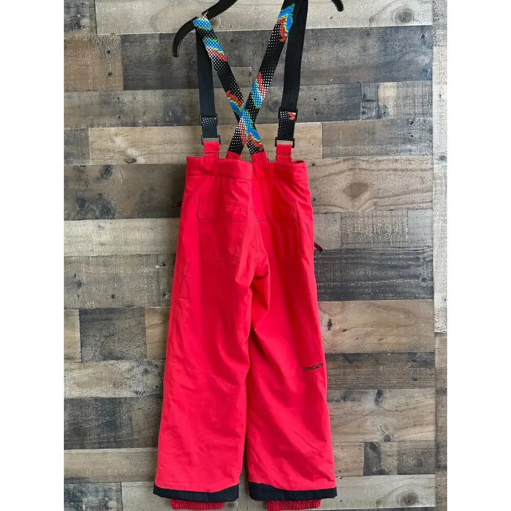 Spyder Youth Red Insulated Ski Snow Pants Bibs - Size 10